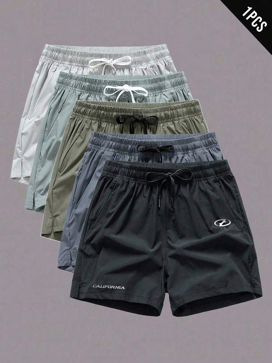 Gym Rark Men's Drawstring Waist Casual Versatile Pocket Simple Sports Shorts, Gym, Holiday - Black - View 1