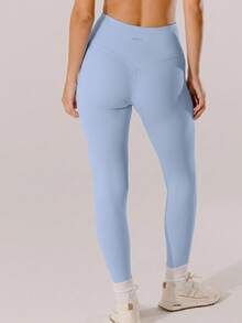 Aralina Quần legging thể thao cạp cao màu hồng pastel, kiểu dáng năng động, nâng mông. - Màu xanh lam - Xem 2