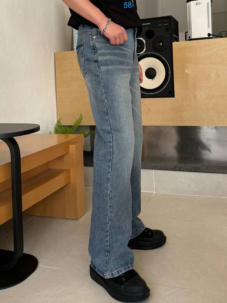 Men's Simple Daily Solid Color Jeans For Summer