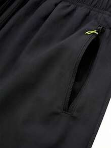GymBeat 1pc Men's Graphic Elastic Sports Shorts For Outdoor Workout, Gym - Black - View 7