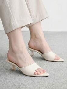 CUCCOO BIZCHIC Giày sandal cao gót thời trang nữ, kiểu dáng nhẹ nhàng với khóa cài bằng da bóng, phù hợp cho cả bốn mùa, đi làm hàng ngày, lễ hội, dã ngoại, công sở. - Gạo nếp trắng - Xem 1