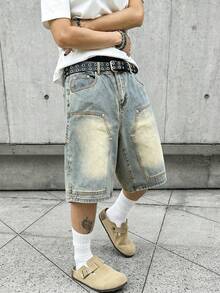 Manfinity EMRG Quần short denim nam dáng rộng, thoải mái, thích hợp cho mùa hè. - Nhiều màu - Xem 7