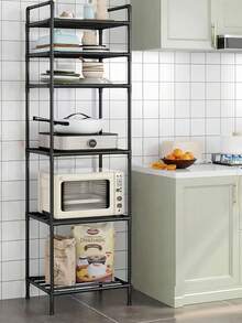 4 piezas Unidad de estantería de metal mejorada, estante de tocador de baño, organizador de almacenamiento de varios niveles de pie, adecuado para baño, cocina, oficina, estudio, sala de estar, regalo de vacaciones - Multicolor - Ver 4
