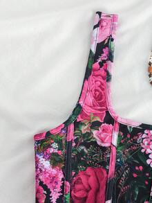 SHEIN VCAY Áo hai dây cỡ lớn thanh lịch in hoa cho mùa hè - Nhiều màu - Xem 5