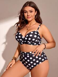 Swim Lushoire One Size Solid Color Ruched Tankini Bikini Set For Summer Beach - Grey - View 3