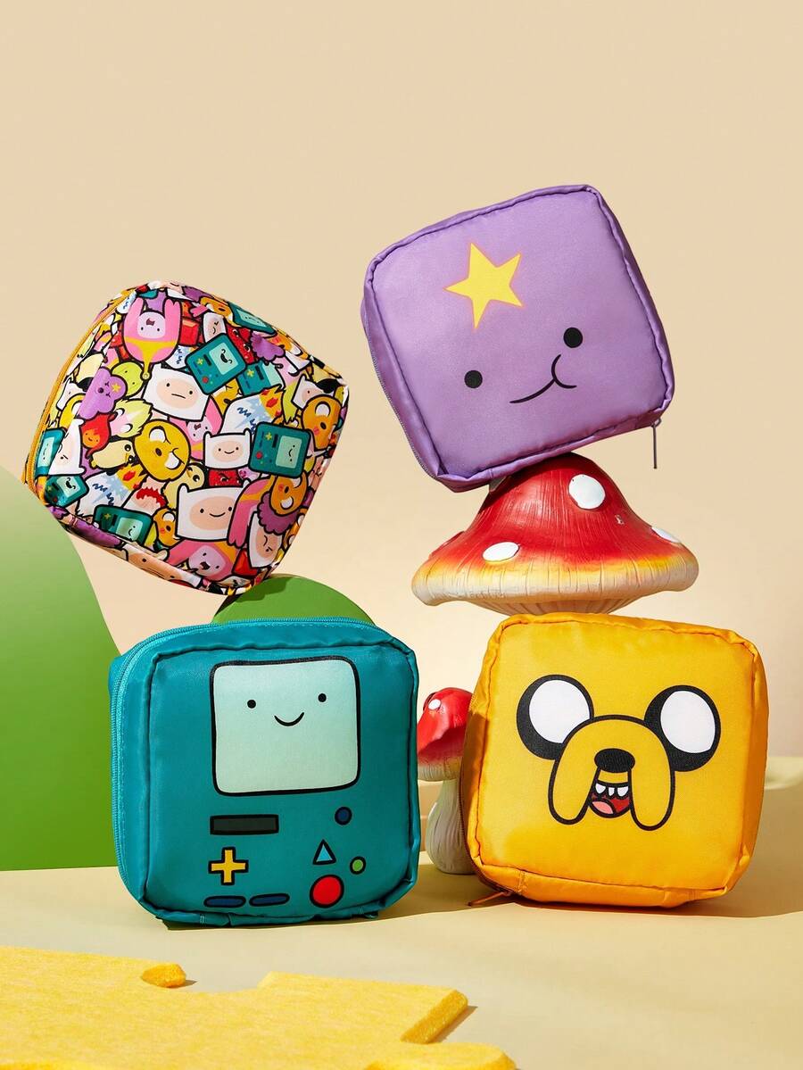 ADVENTURE TIME X SHEIN 1 Túi đựng đồ họa họa tiết hoa và hình người, có thể dùng làm túi đựng đồ vệ sinh cá nhân, túi đựng đồ dùng điện tử, túi đựng vật dụng nhỏ, mang phong cách nghệ thuật, thanh lịch, phù hợp với trang phục mùa hè, trang phục mùa xuân, đi biển, du lịch, hoa. - Màu sắc - Xem 1