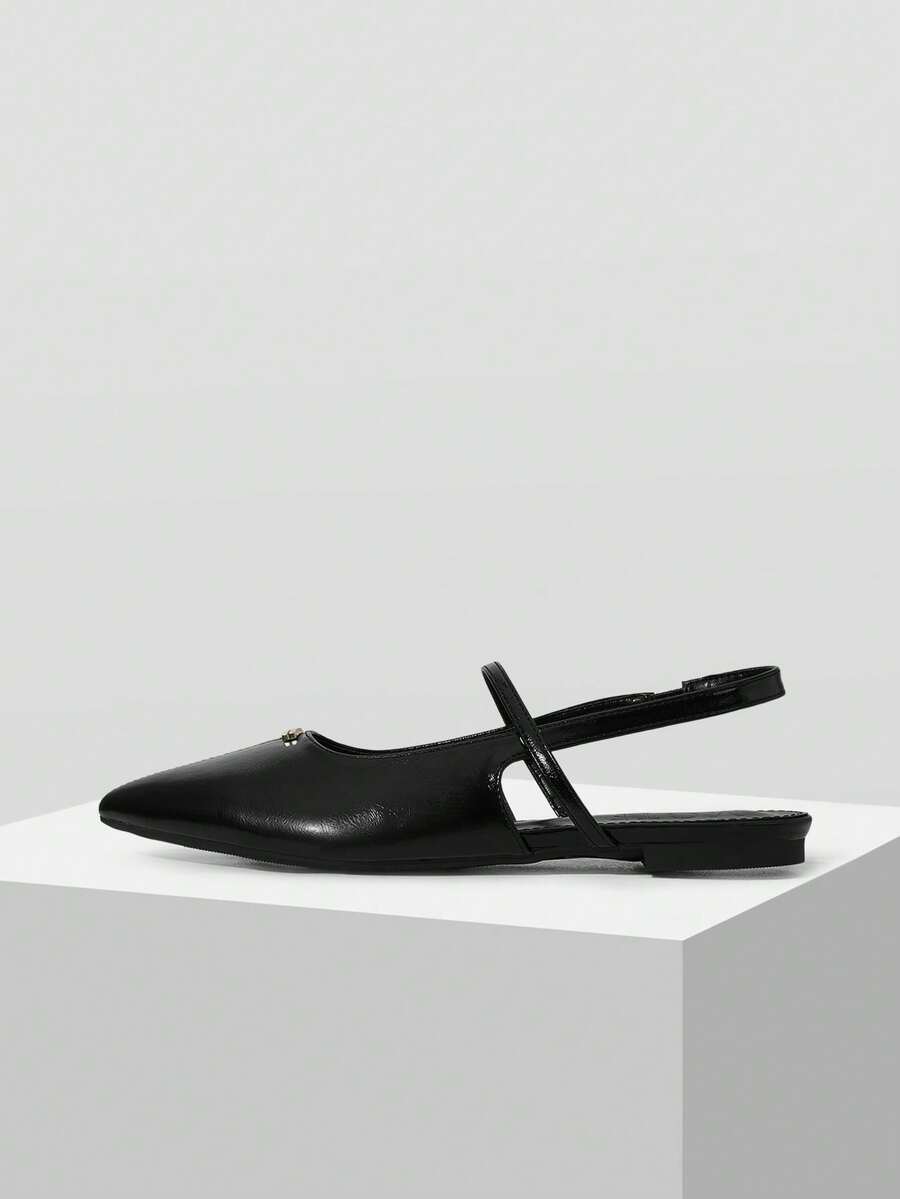 MOTF ZAPATOS PLANOS SIN ESPALDA MINIMALISTAS PARA MUJER - Negro - Ver 2
