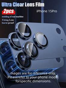2PcsHigh Efinition Anti Scratch Drop Proof Shockproof Decorative Protective Blue Camera Lens Sticker For IPhone 11 12 13 14 15 16 16 Plus 16 Pro 16 Pro Max 17 17 Air 17 Pro 17 Pro Max Daily Use Phone Accessory - Blue - View 28