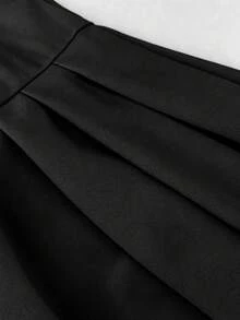 Rafferiza Đầm nữ thanh lịch màu trơn, chất liệu co giãn cao cấp, dây mảnh, kiểu dáng quấn eo, thắt nơ phía sau, eo nhún, thiết kế đa năng phù hợp cho tiệc tùng, lễ hội âm nhạc, thường ngày, kỳ nghỉ, hẹn hò, ngày Valentine, đầm dài ngang gối, mùa xuân/hè, lễ tốt nghiệp, dạ hội, dự tiệc cưới, đầm dài nữ. - màu đen - Xem 3
