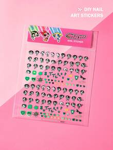 THE POWERPUFF GIRLS X SHEIN Hình dán móng tay siêu anh hùng hoạt hình dành cho nữ, hình dán nước hình nhân vật dễ thương, đa năng dùng làm nghệ thuật móng tay, dán bình nước, văn phòng phẩm và sổ tay, tự làm, phong cách Y2K. - Nhiều màu - Xem 1