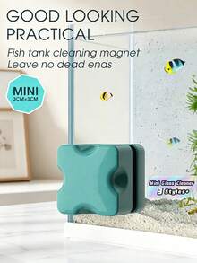 Bàn chải bể cá từ tính mini – Dụng cụ cạo tảo hai mặt 360° dành cho bể cá trồng cây, dụng cụ vệ sinh bể cá nhỏ gọn với thiết kế bao phủ toàn bộ, dụng cụ cọ rửa bằng kính chống trầy xước (chống gỉ) - Nhiều màu - Xem 1