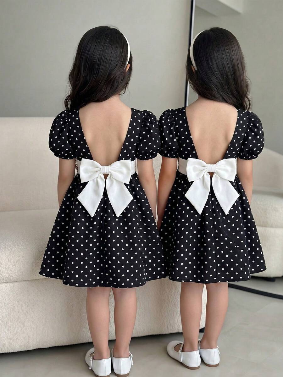SHEIN 少女无袖碎花休闲雪纺连衣裙 - 彩色 - 查看 1