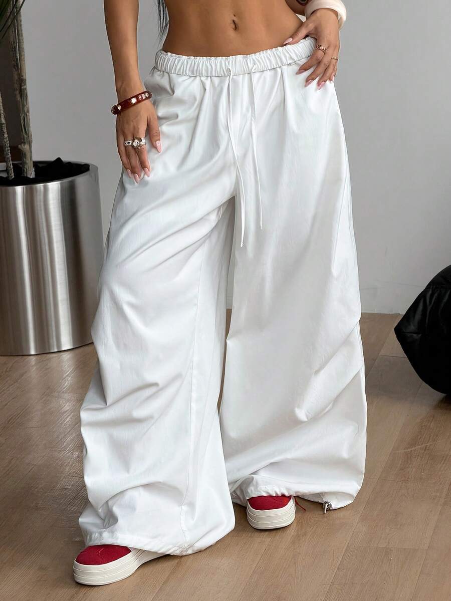 Coolane Pantalon décontracté tressé blanc pour femmes - Blanc - Voir 1