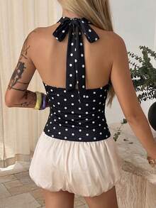 Short, Fitted, Strappy, Backless Top In Brown, Suitable For Summer And Spring In Y2K Style - Negro 6 - View 2
