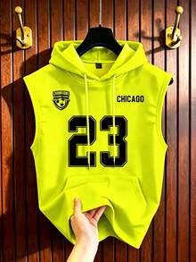 NEOREFINED Áo khoác nỉ có mũ thể thao nam Chicago - Màu vàng - Xem 3