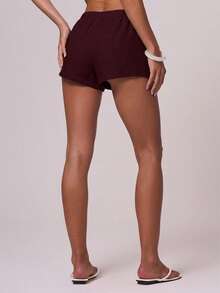 MUSERA Women Shorts Vacation Holiday Airport Spring Summer Pants - Burgundy - View 4