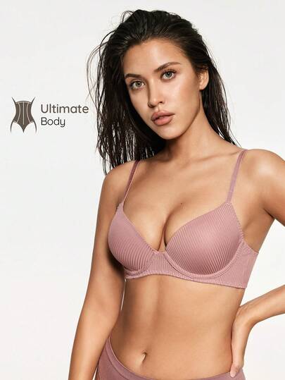 SHAPORA Women's Solid Color Comfortable Bra With Half Cup