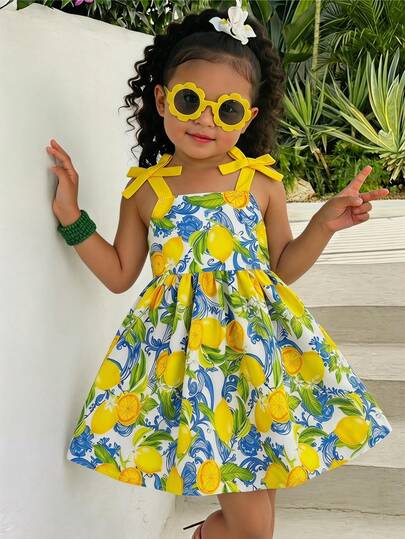 SHEIN Baby Girl Woven Floral Jumpsuit Casual Dress