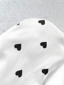 SHEIN 3件套女婴休闲纯色爱心图案针织吊带连体衣套装 - 彩色 - 查看 6