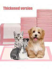 100/50/40/20 Pieces Thickened Super Absorbent Disposable Dog Pee Pads, Deodorizing Pet Urine Pads, Cat And Dog Diapers & Pet Training Pads, Excellent Water Absorption, No Peculiar Smell, Leak-Proof And Quick-Drying Design, Leak-Proof Breathable Protective Pads, Cleaning Products For Cats And Dogs - Pink - View 5