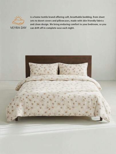Veyra Day Bộ 2/3 món, chất liệu 100% polyester dệt jacquard, mềm mại và thân thiện với da (vỏ chăn + 1/2 vỏ gối, không bao gồm chăn bông), bộ sưu tập chăn ga gối polyester hiện đại dùng được cả bốn mùa.