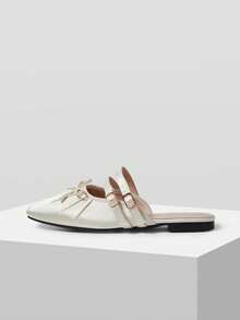 MOTF PREMIUM FASHIONABLE VINTAGE COMFORTABLE CASUAL BOW DECOR FLATS FOR CHRISTMAS SPRING SHOES - Rice apricot - View 3