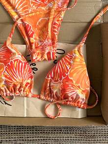 Swim Mod Summer Vacation Sexy Fashion Allover Shell Print Halter Tie Two Pieces Bikini Set - Multicolor - View 4