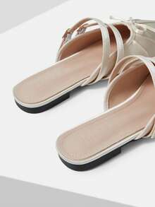 MOTF PREMIUM FASHIONABLE VINTAGE COMFORTABLE CASUAL BOW DECOR FLATS FOR CHRISTMAS SPRING SHOES - Rice apricot - View 7