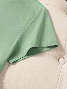 NostaNoir Plain Crew Neck T-Shirt - 薄荷綠 - 查看 4