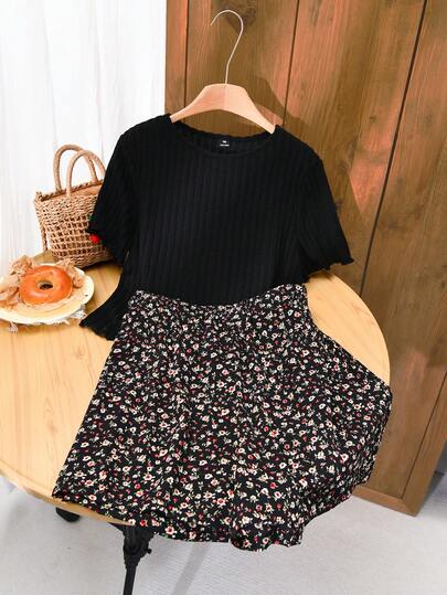 Elaquor Plus Size Women's Two Pieces Set, Vacation Set, Mom And Me Clothes, Women's Summer Two Pieces Set, Summer Set, Summer Dress For Women's Vacation Dress Women's Beach, Spring Break Cute Top Spring Break Dress Vacation Two Pieces Set