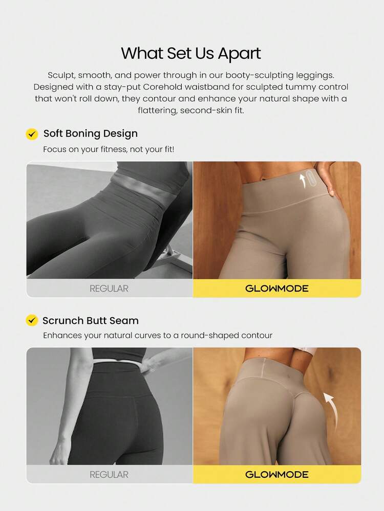 31'' Peakbum Bottoms Up Quick-Dry Stretchy Skin-Friendly Waistband Pocket Tummy Control Corehold Anti-Roll Booty-Sculpting Leggings Pants Training Tennis Running Workout Gym Wear