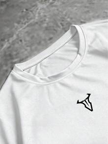 Sport MetroGents Camiseta deportiva de manga corta con cuello redondo y gráfico de letras casual para hombre, de verano - Multicolor - Ver 3