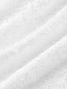 SHEIN MOD Váy xếp tầng nhiều lớp ren trắng bất đối xứng - trắng - Xem 4