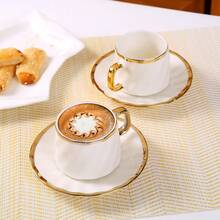 90ML/3.16oz Coffee Cup & Saucer Set, Suitable For Drinking Espresso Or Turkish Coffee - Type I - View 5