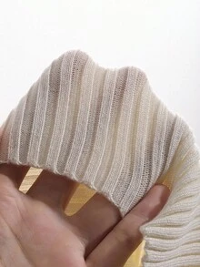 DAZY Mock Neck Ribbed Knit Sweater,Long Sleeve Tops,Fall Clothes - Beige - View 6