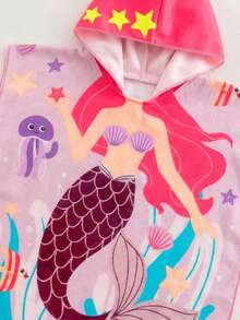 SHEIN Baby Girls Mermaid Pattern Beach Cover-Up Swimsuit - Multicolor - View 3
