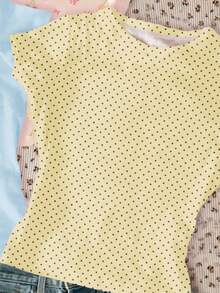 BM 青少年女孩 3 件套，圓點、花卉櫻桃印花，休閒 & 極簡風 - 彩色 - 查看 5