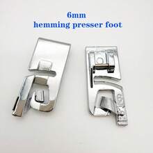1pc Multi-Function Sewing Machine Presser Foot, Household 6mm Presser Foot Hemmer Foot Set - Easily Sew Perfect Hemming | Sewing Gift For Women, Suitable For Beginners | Universal Low Shank Quick-Release For Singer - silver - View 6