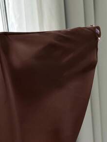 Yasmyna 女士优雅水钻装饰传统阿拉伯长裙 - 咖啡棕 - 查看 8