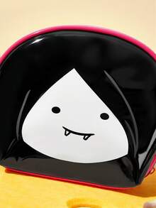 ADVENTURE TIME X SHEIN 1個卡通角色印花貝殼形化妝包，雙面圖案，適合存放化妝品、文具、日常用品、數位產品，完美適用於通勤、上學、旅行，適合男士、女士、學生，泡泡糖公主、吸血鬼女王馬賽琳 - 黑紅雙色 - 查看 5