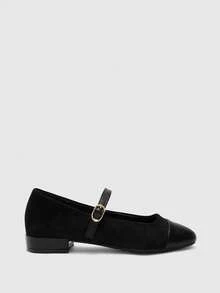 CUCCOO BIZCHIC Women's Daily Commute Casual Versatile Solid Color Splicing High Heels - Black - View 3