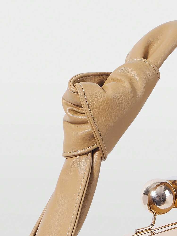 WOMEN'S KNOT STRAP KISS LOCK HANDBAG