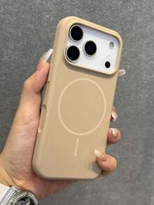 Funda de teléfono de silicona suave con imán, compatible con iPhone 17 Pro Max/17/16/15/14/13/12/11 Pro Max Plus, admite carga inalámbrica magnética, funda protectora a prueba de golpes. - Oro del desierto - Ver 3