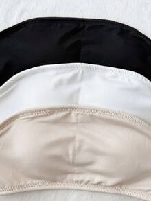 SHEIN 3件套少女时尚简约舒适无痕纯色抹胸文胸套装 - 彩色 - 查看 4