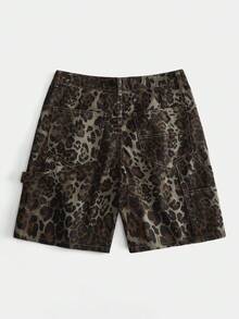ROMWE MEN Men's Camouflage Cargo Denim Shorts - Multicolor - View 2