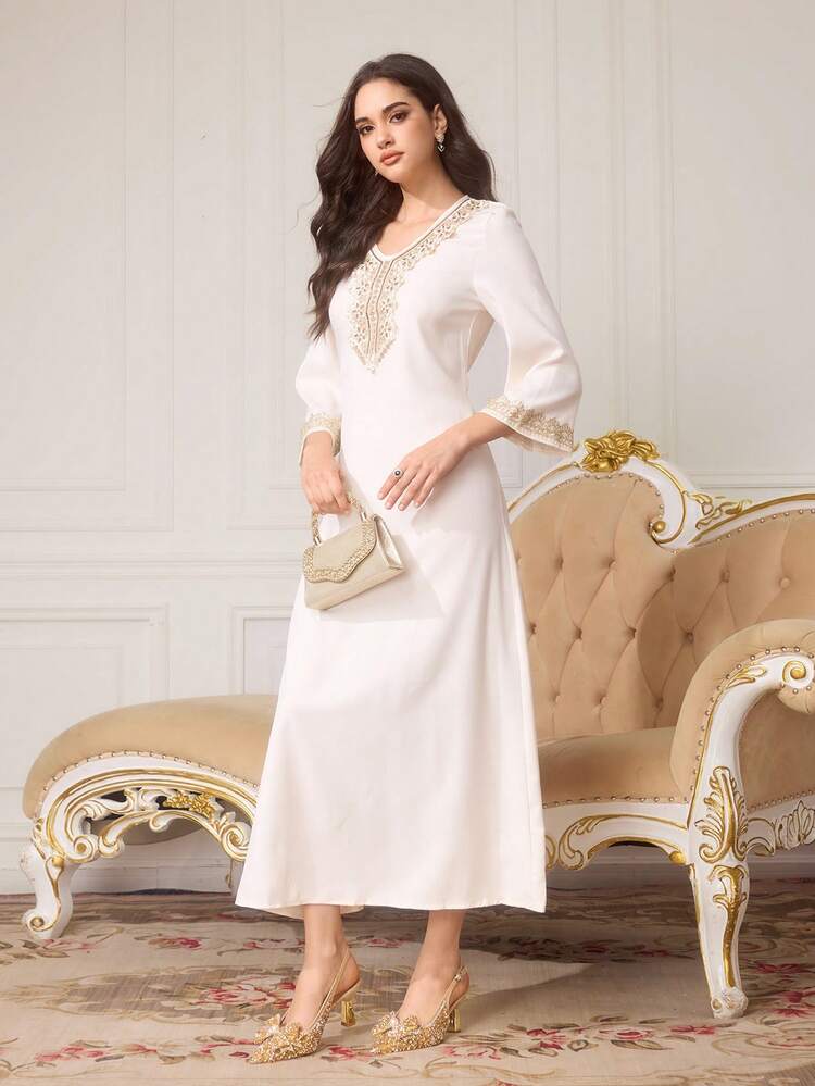CUCCOO TILAWA Summer Ladies Elegant Luxury Clover Rhinestone Back Empty Shoes Shopping Party Commuter Office Fashion Pointed Golden High Heels