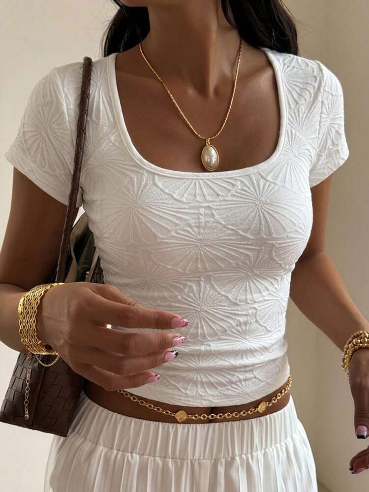 Women's Summer Casual Square Neck Short-Sleeved Vest