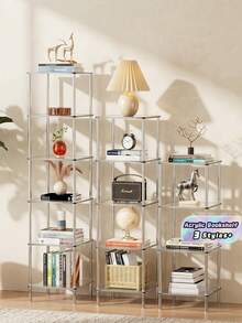 4/5/6 Layer Acrylic Transparent Bookshelf, Vertical Independent Corner Shelf, Suitable For Living Room, Bedroom, Bathroom, Small Space - Multicolor - View 1