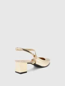 CUCCOO BIZCHIC Giày sandal cao gót dành cho nữ - Vàng - Xem 2