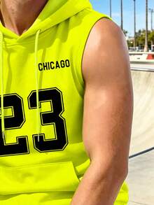 NEOREFINED Áo khoác nỉ có mũ thể thao nam Chicago - Màu vàng - Xem 5